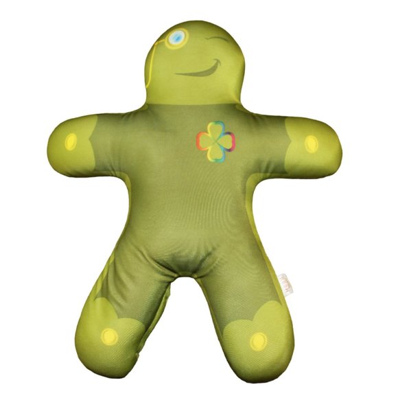 Mogu Toys Mogu People Green Shamrock Luck Plush Microbead Pillow